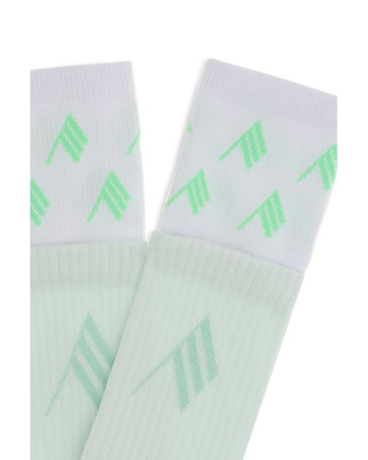 The Attico White The Layered Logo Socks