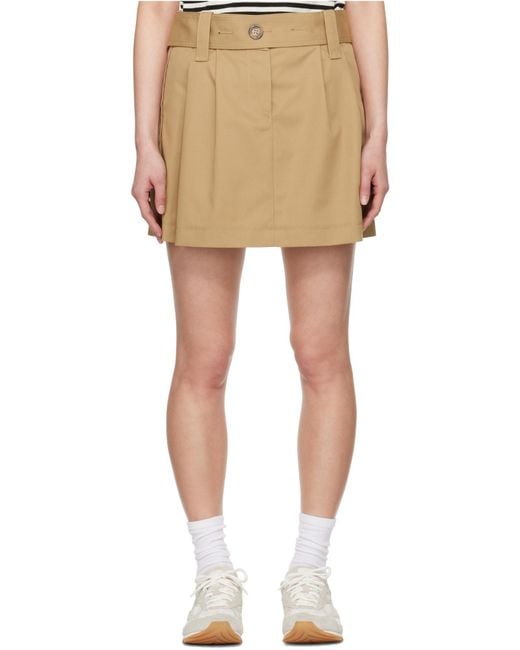 Moncler Natural Gabardine Mini Skirt