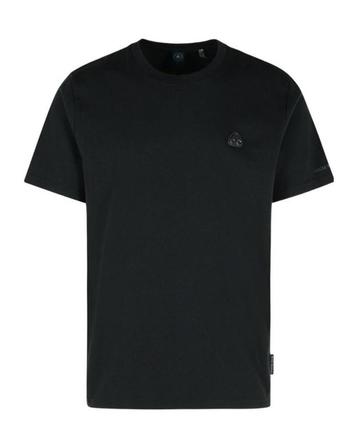Moose Knuckles Black Cotton T-Shirt for men