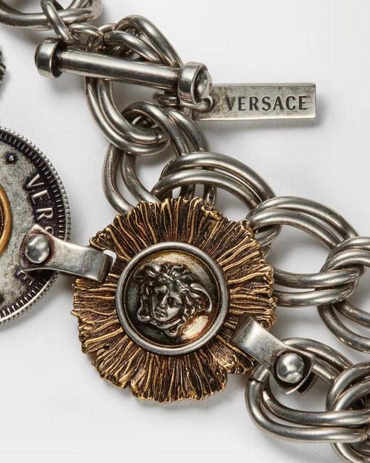 Versace Metallic Medusa Medallion Chain Bracelet