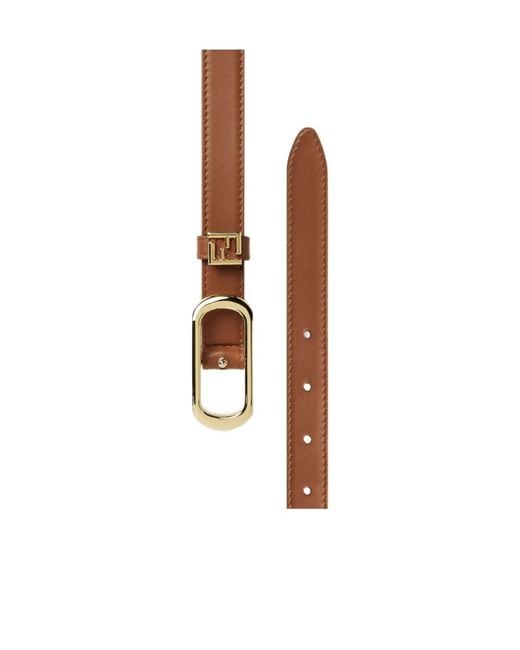 Fendi White Ff Thin Oval-Buckle Belt
