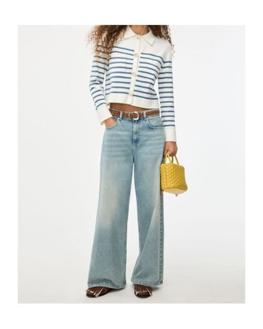 iBlues Blue Boxy Cardigan