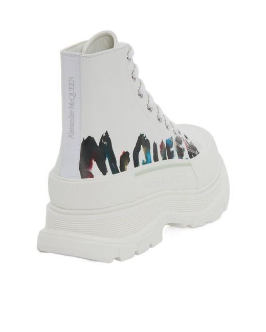 McQueen White Tread Slick Boots for men