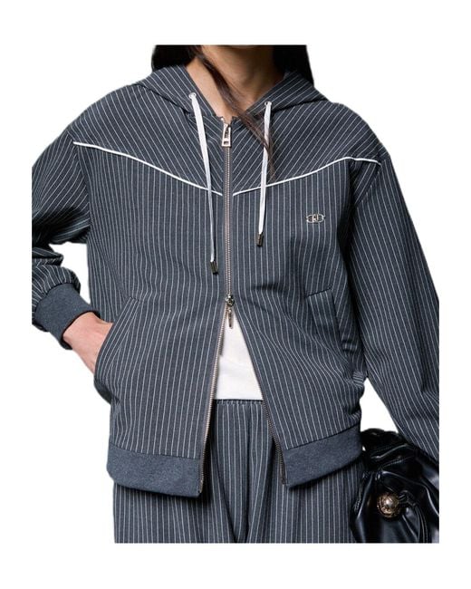 Liu Jo Black Hoodie With Lace Detailing