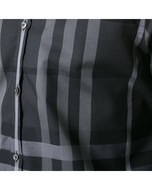 Burberry Black Checkered Detail Shirt for men