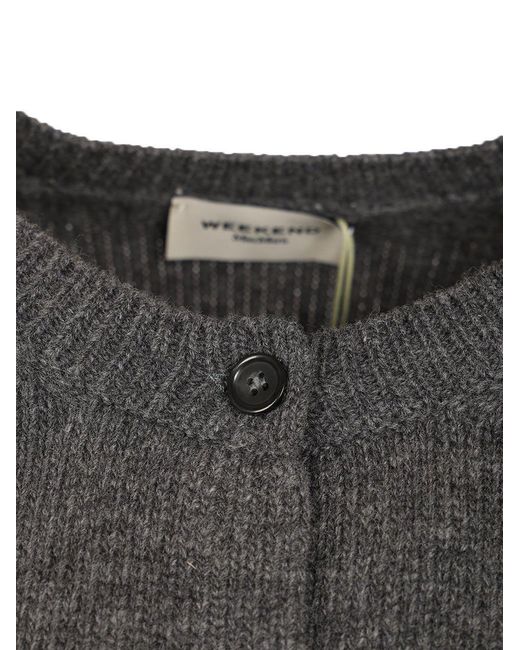 Weekend by Maxmara Gray Long-Sleeved Cardigan