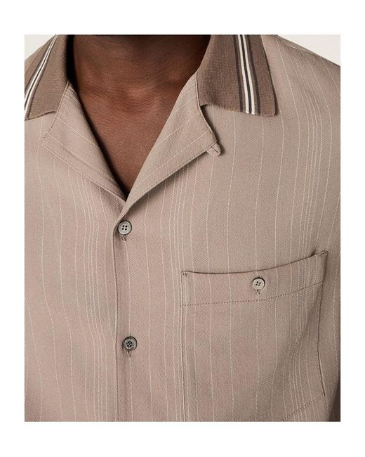 Golden Goose Deluxe Brand Natural Short Sleeved Striped Shirt for men