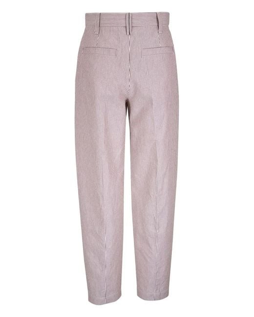 Brunello Cucinelli Purple Striped Trousers