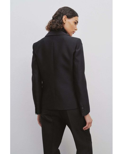 The Row Black Single-Breasted Wool Blazer