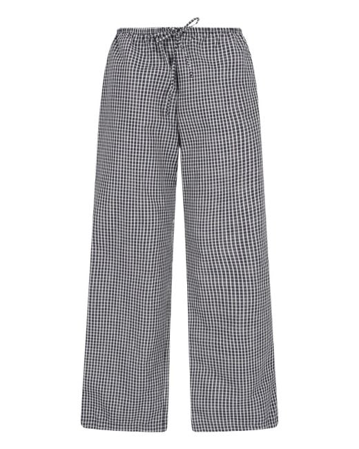 DUNST Gray Check Elastic-Waist Pants