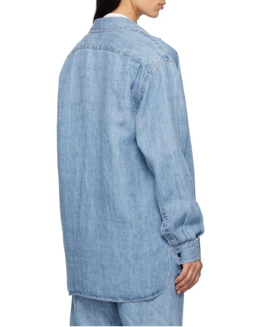 The Row Blue Nesson Button-Up Denim Shirt