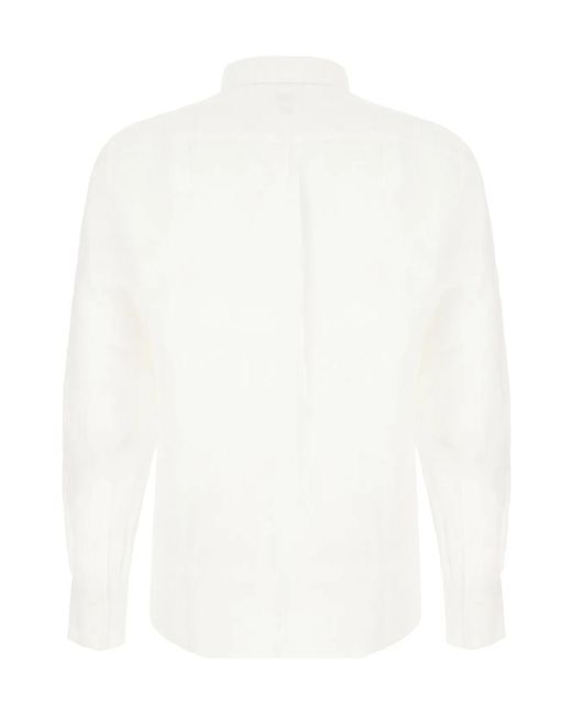 Brunello Cucinelli White Long-Sleeved Shirt for men