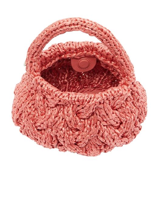 J.W. Anderson Red Jw Anderson Small Cable-Knitted Top Handle Bag