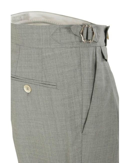 Brunello Cucinelli Gray Pleated Casual Pants for men