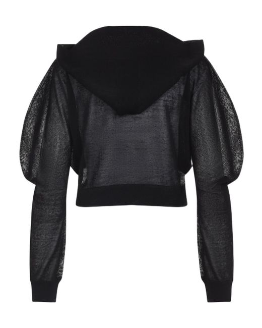Alaïa Black V-Neck Long-Sleeve Top