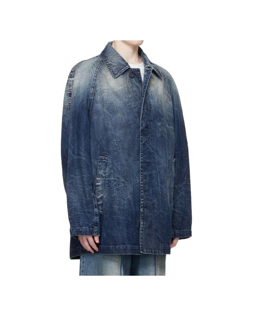 MM6 by Maison Margiela Blue Faded Long-Sleeved Denim Jacket for men