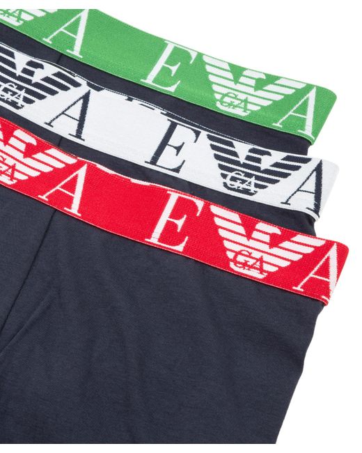 Emporio Armani Blue Logo Underwear Three-Piece Set for men