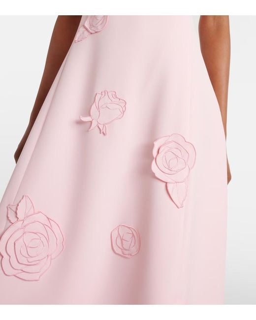 Leo Pink C Floral-Appliqué Cocktail Dress