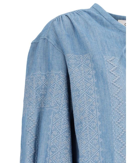 Céline Blue Embroidered Romy Blouse