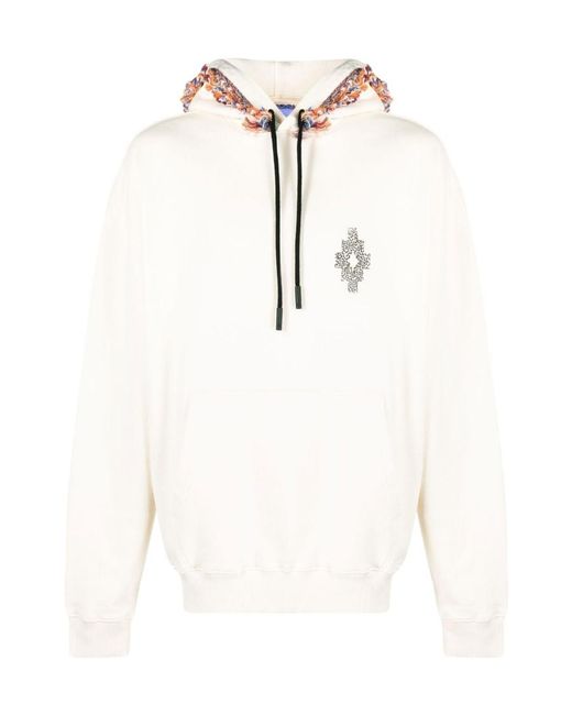 Marcelo Burlon White County Of Milan Fringes Sweatshirt for men