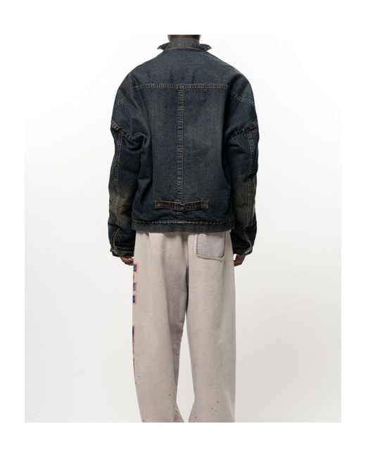 Maison Mihara Yasuhiro Brown Combined Quilt Denim Jacket for men