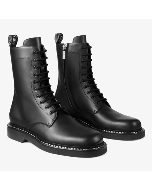 Jimmy Choo Black Rowan Derby Lace-Up Ankle Boots for men