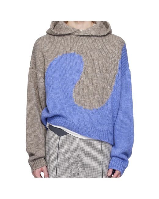 ERL Blue Hooded Sweater for men