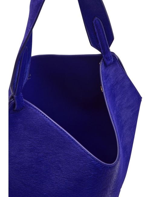 Khaite Blue Lotus Mini Suede Tote Bag
