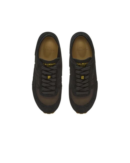 Balmain Black Racer 45 Lace-Up Sneakers