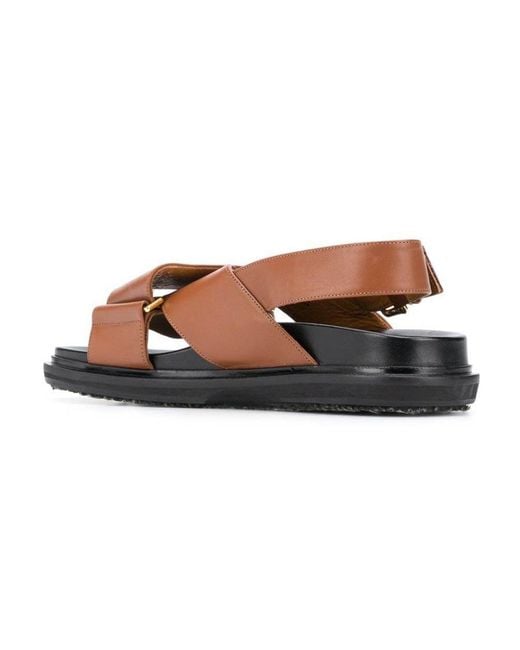Marni Brown Criss-Cross Fussbett Sandals