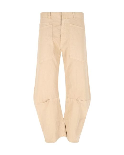 Nili Lotan Natural Relaxed Fit Barrel Leg Pant