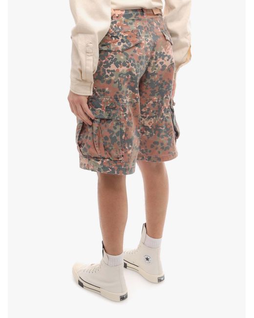 DIESEL Gray Camouflage Printed Shorts for men
