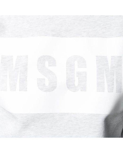 MSGM White Printed Logo Sweater