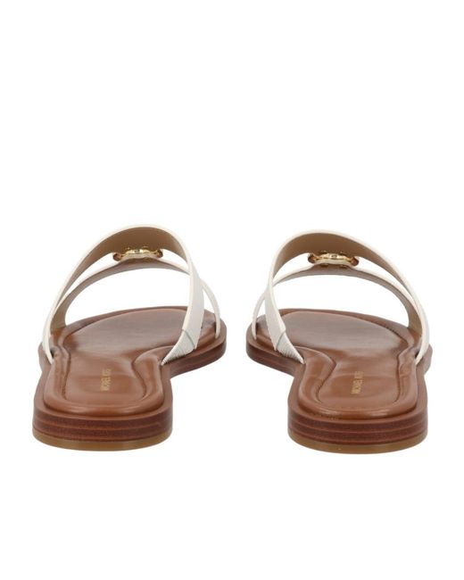 Michael Kors Brown Michael Logo Plaque Slip-On Slides