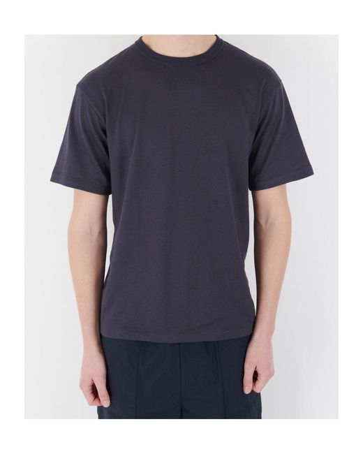 Nanamica Blue Loopwheel Coolmax Crew Neck T-Shirt for men