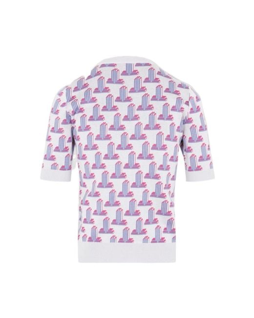 Lanvin Pink Pattern Knitted T-Shirt