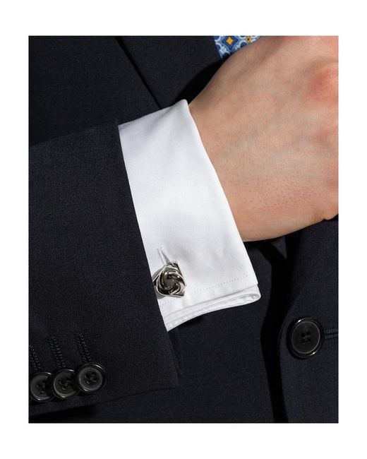 Ferragamo White Ferragamo Gancini Cuff Links for men