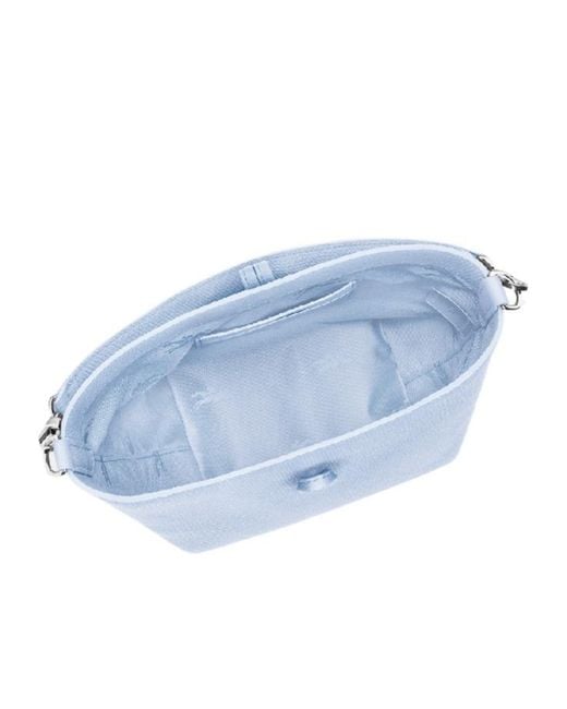 Longchamp Blue Mini Le Roseau Leather Shoulder Bag