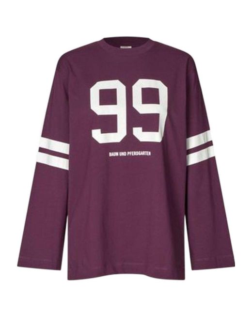 Baum und Pferdgarten Purple Minimalist Long-Sleeve Sweatshirt