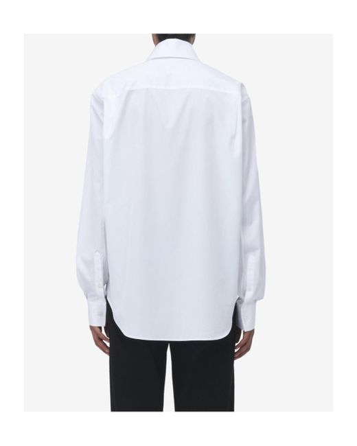 McQueen White Skull Embroidered Shirt for men