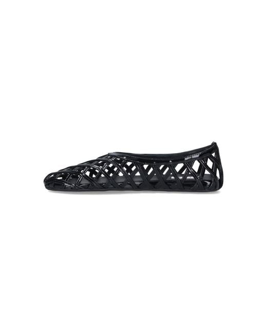 Alaïa Black Hollow Flat Shoes
