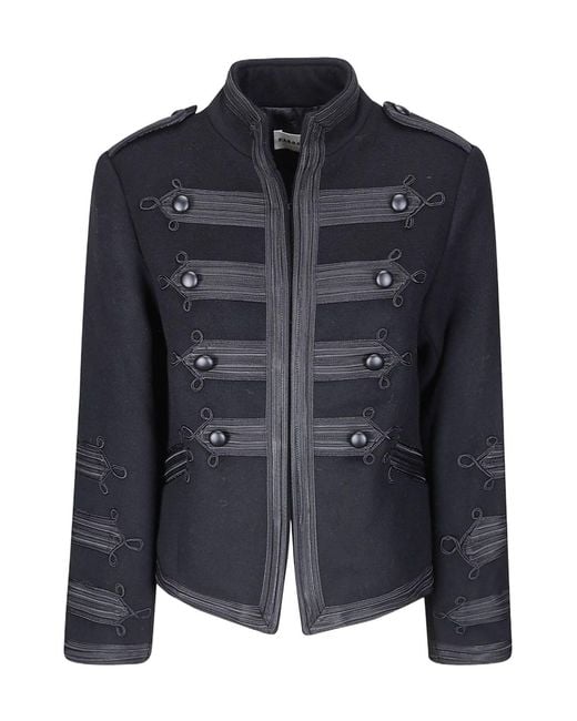 P.A.R.O.S.H. Blue P.A.R.O..H. Braided Trim Military Jacket