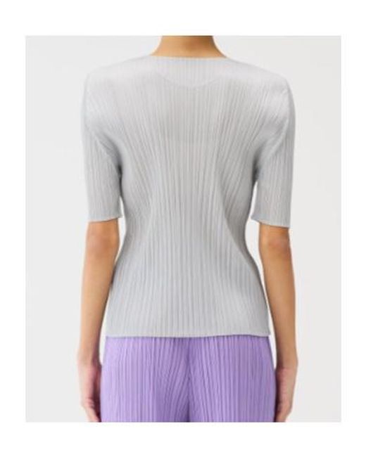 Pleats Please Issey Miyake Gray Slim Fit Top