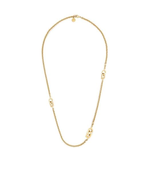 Dior Metallic Cd Lock Long Necklace