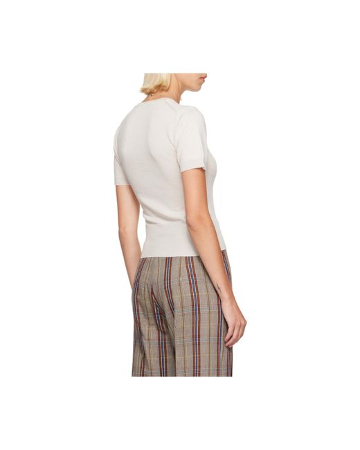 Vivienne Westwood White Bea Logo Knitted Top