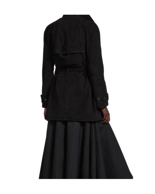 Balenciaga Black Cocoon Belted Short Trench Coat