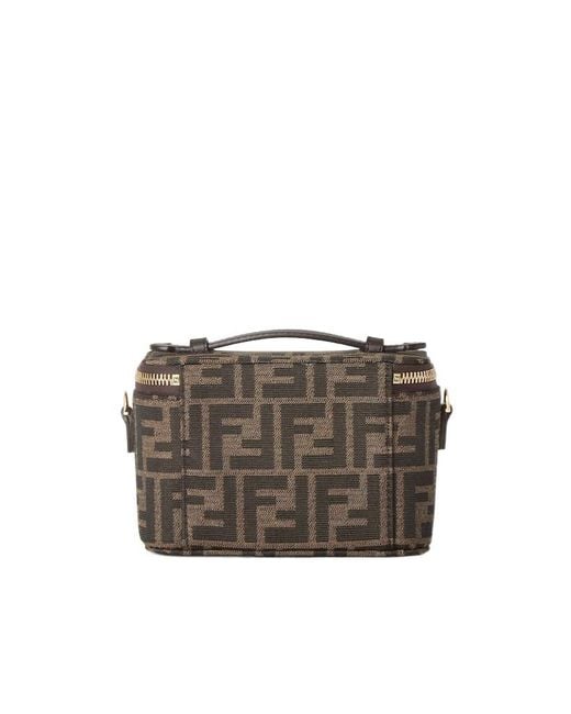Fendi White Ff Jacquard Mini Crossbody Bag