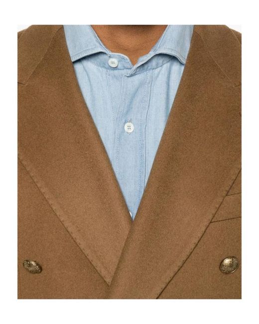 Tagliatore Brown Double-Breasted Blazer for men