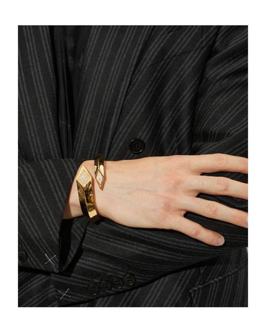 Versace Metallic Spiral-Shaped Bracelet for men