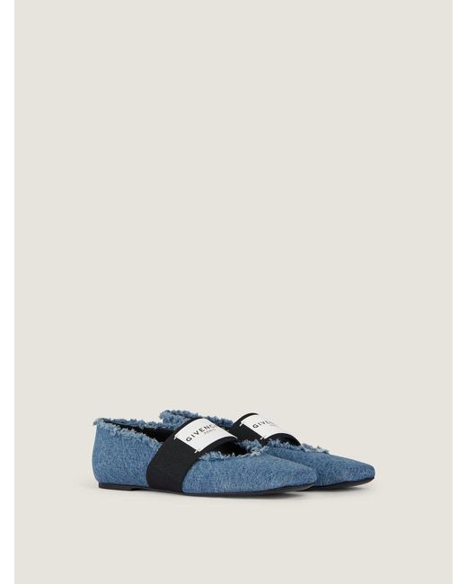 Givenchy Blue Sliced Square Ballet Flats